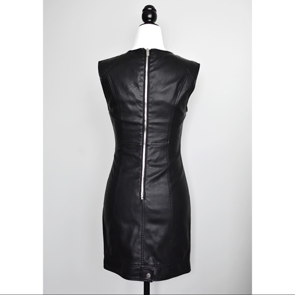 Sleeveless Faux Leather Mini Dress - Picture 2 of 3